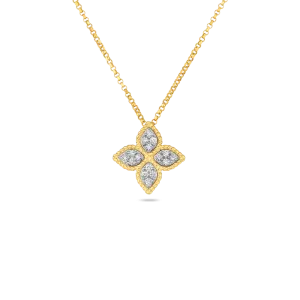 Roberto Coin Diamond Flower Medium Pendant Necklace