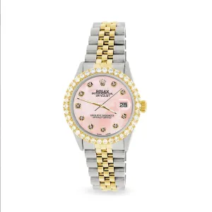 Rolex Datejust 2-Tone 3.05ct Diamond Bezel/Royal Pink MOP Diamond Dial TFJ-142508551