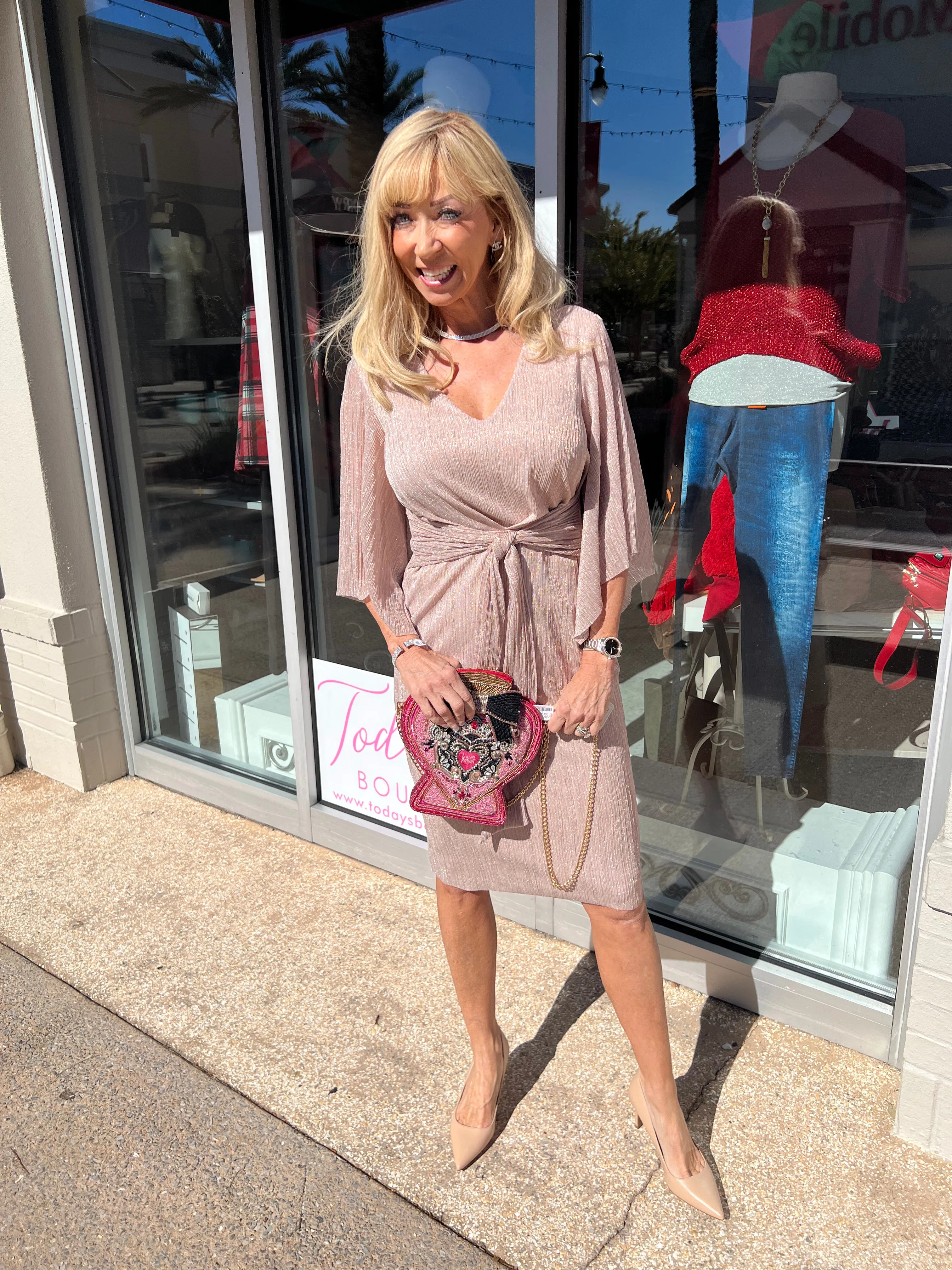 Rose Shimmer Dress - JOSEPH RIBKOFF 231715