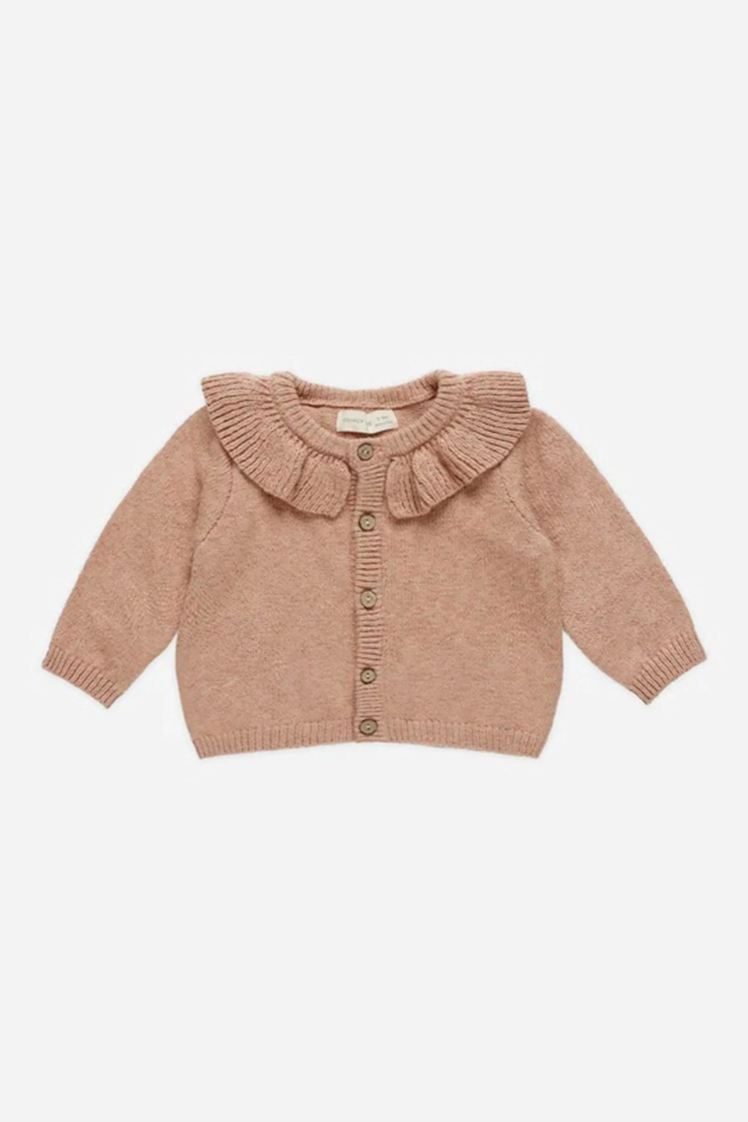 Ruffle Collar Cardigan (Rose)
