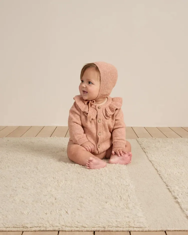 Ruffle Collar Cardigan (Rose)