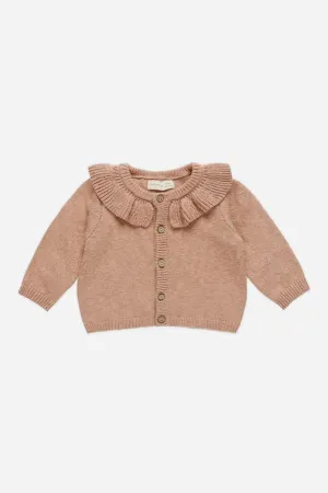 Ruffle Collar Cardigan (Rose)