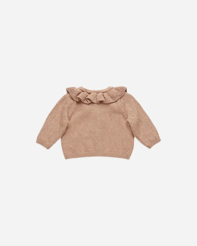 Ruffle Collar Cardigan (Rose)