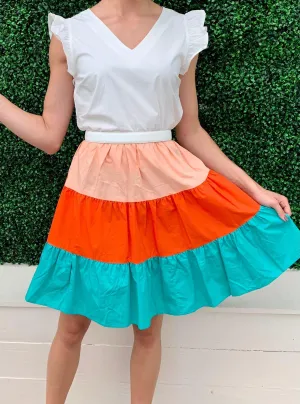 Ruffle Color Block Dress