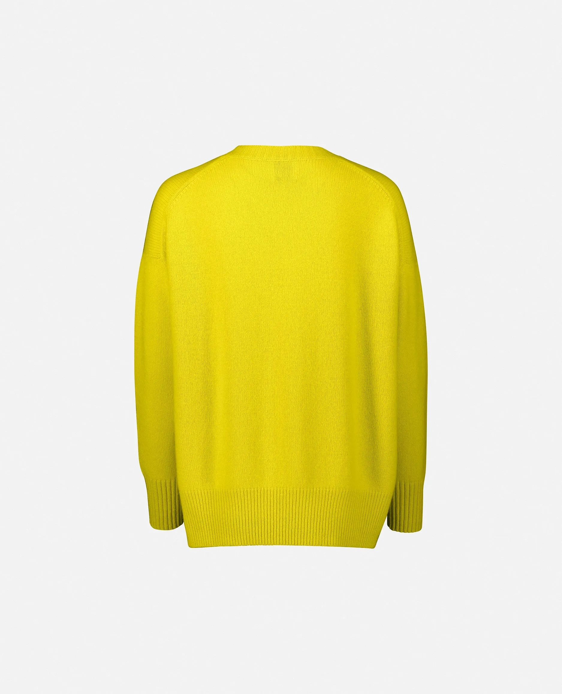 Rundhals Pullover aus Cashmere in Gelb