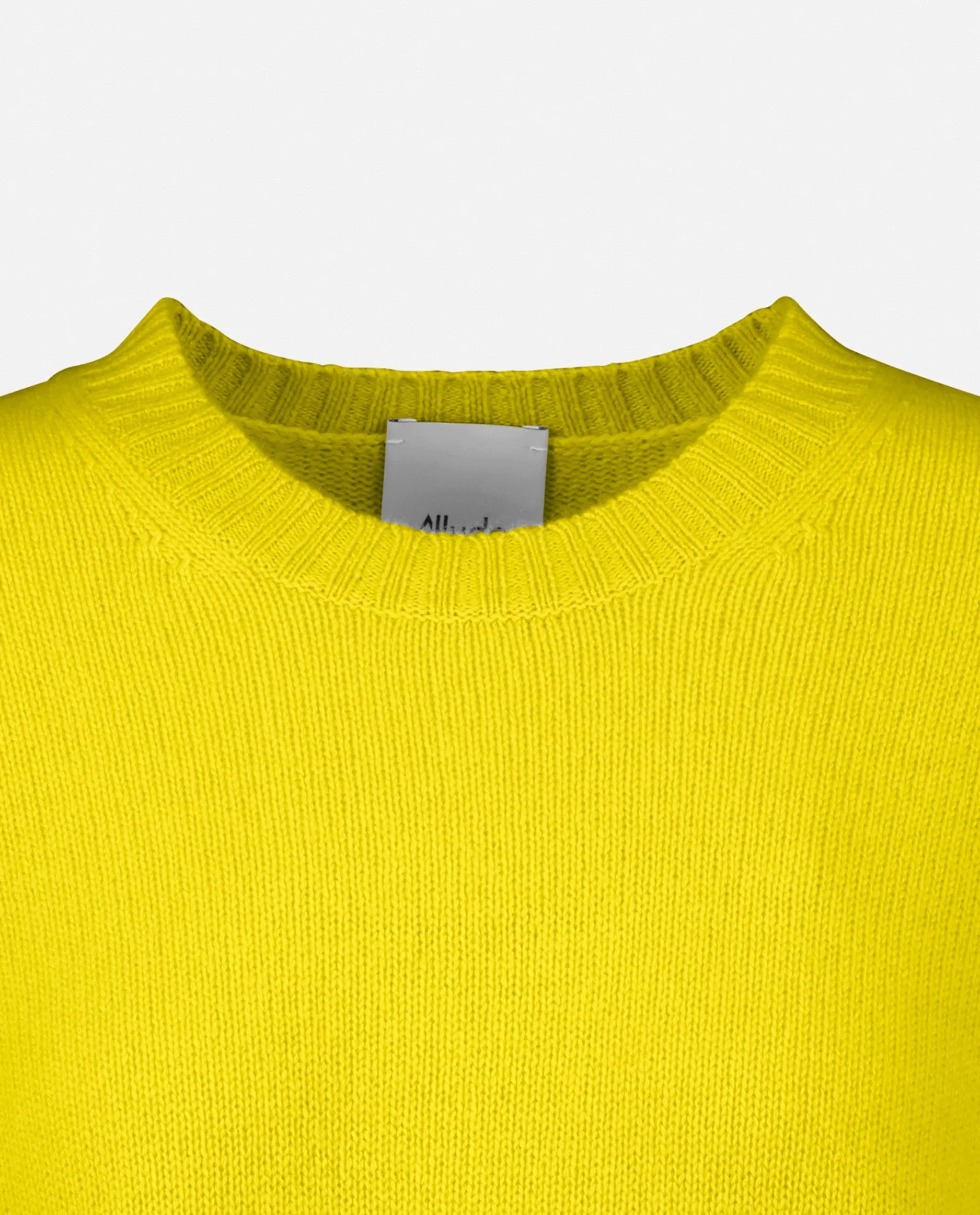 Rundhals Pullover aus Cashmere in Gelb