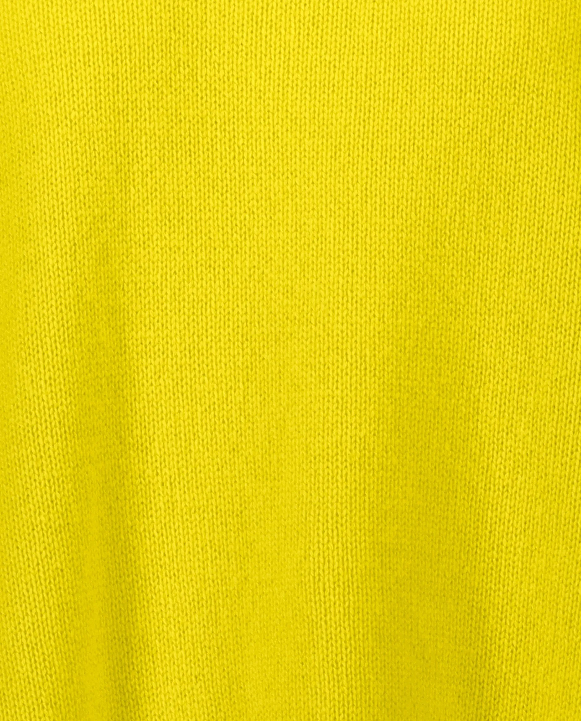 Rundhals Pullover aus Cashmere in Gelb