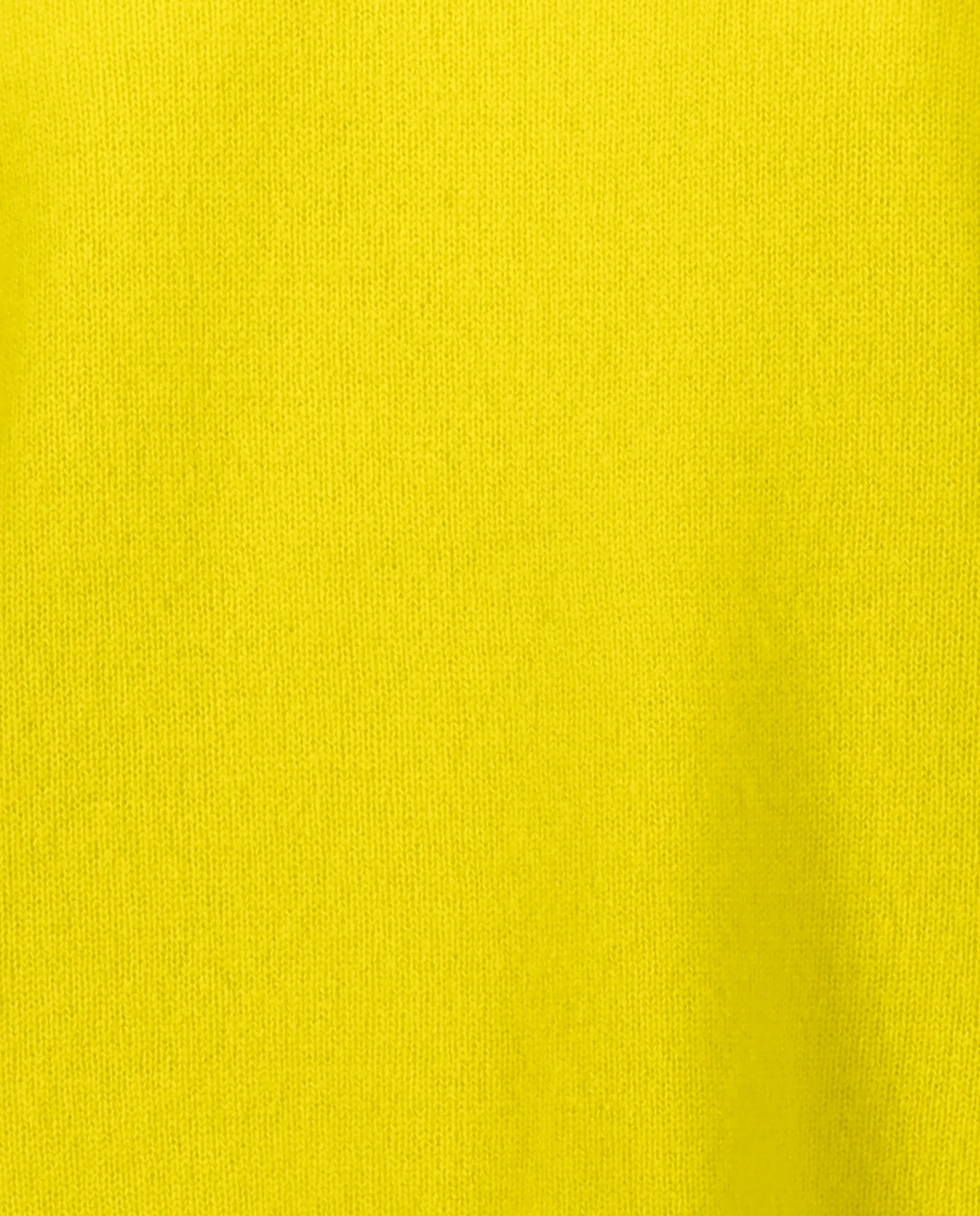 Rundhals Pullover aus Cashmere in Gelb
