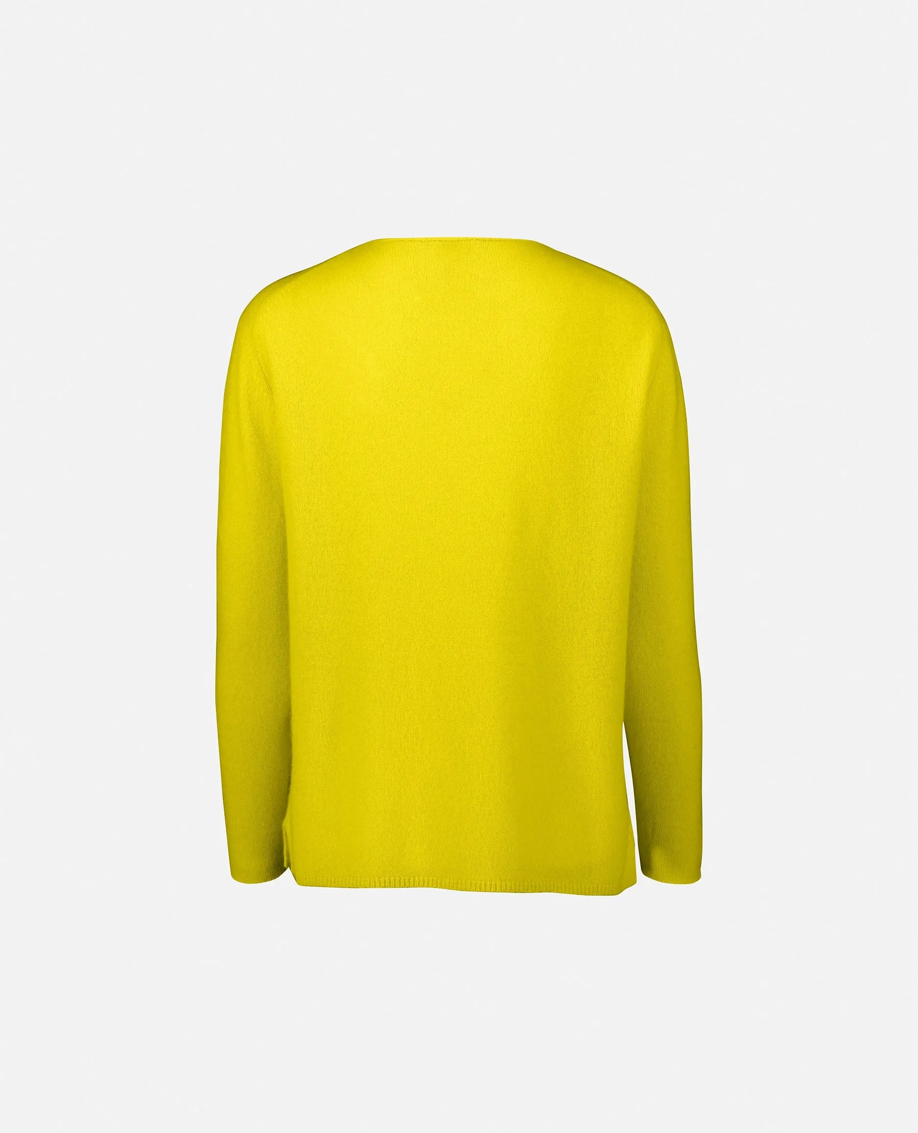 Rundhals Pullover aus Cashmere in Gelb