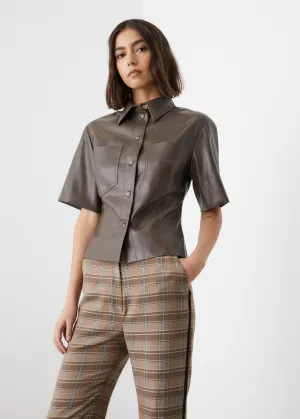 Sabine Vegan Leather Shirt