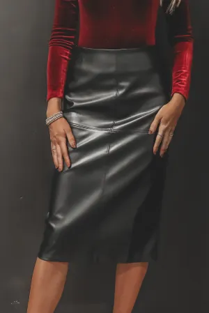 SADIE & SAGE Norma Vegan Leather Midi Skirt
