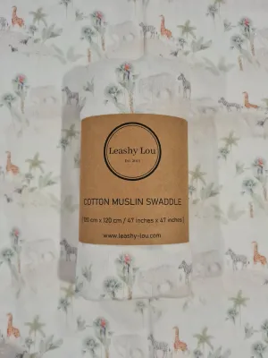 Safari walk Cotton Muslin Swaddle