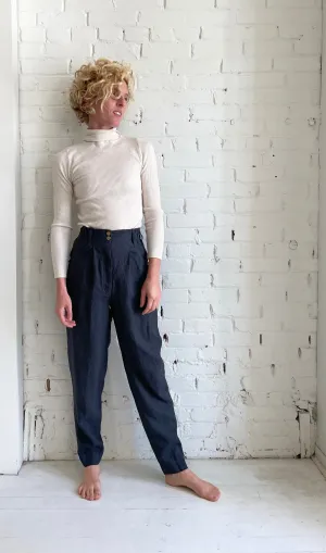 SALE | Annie Linen Pant | Charcoal Blue