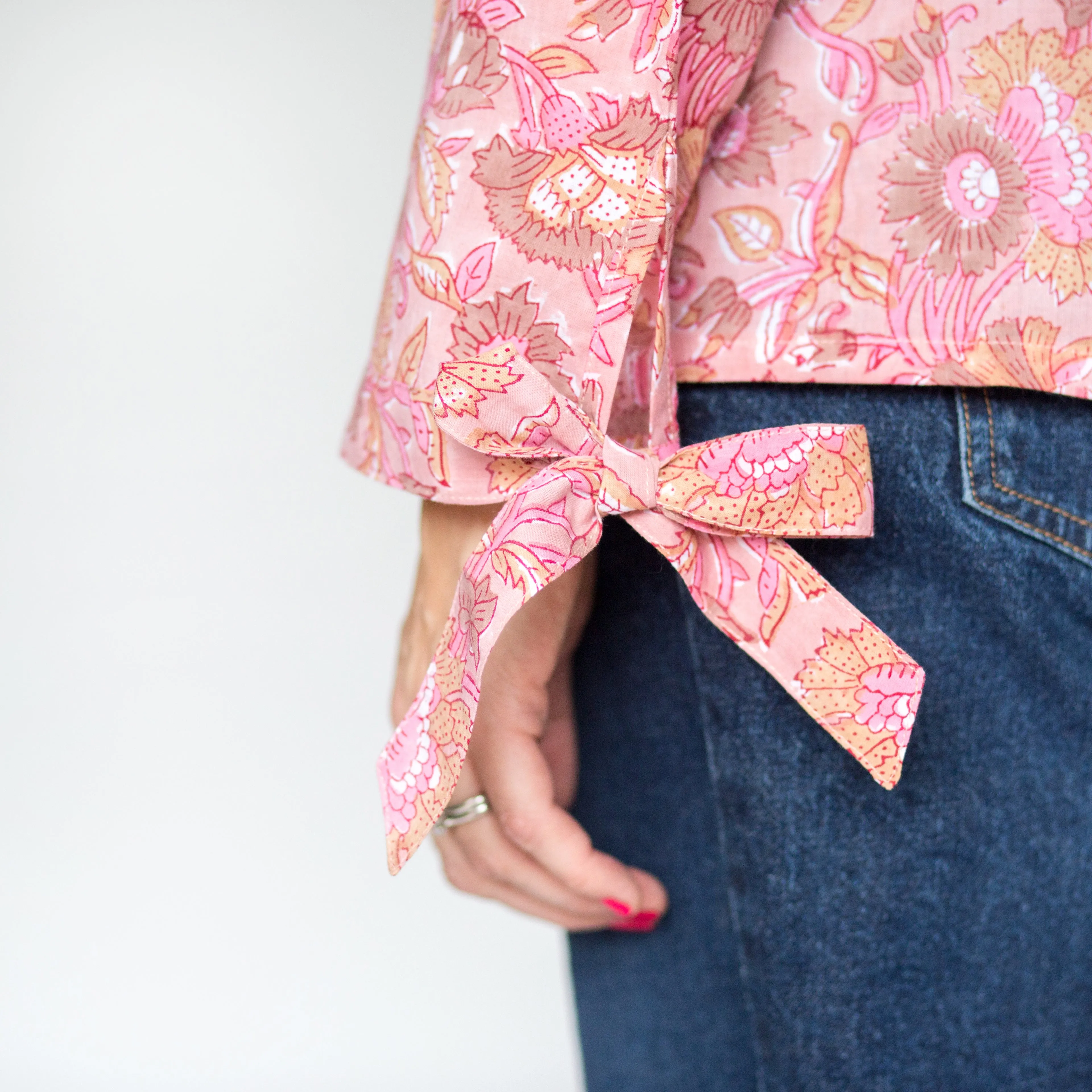 SALE Bow Collar Blouse - Soft Pink