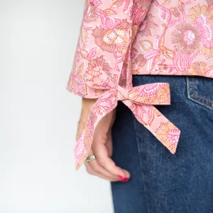 SALE Bow Collar Blouse - Soft Pink