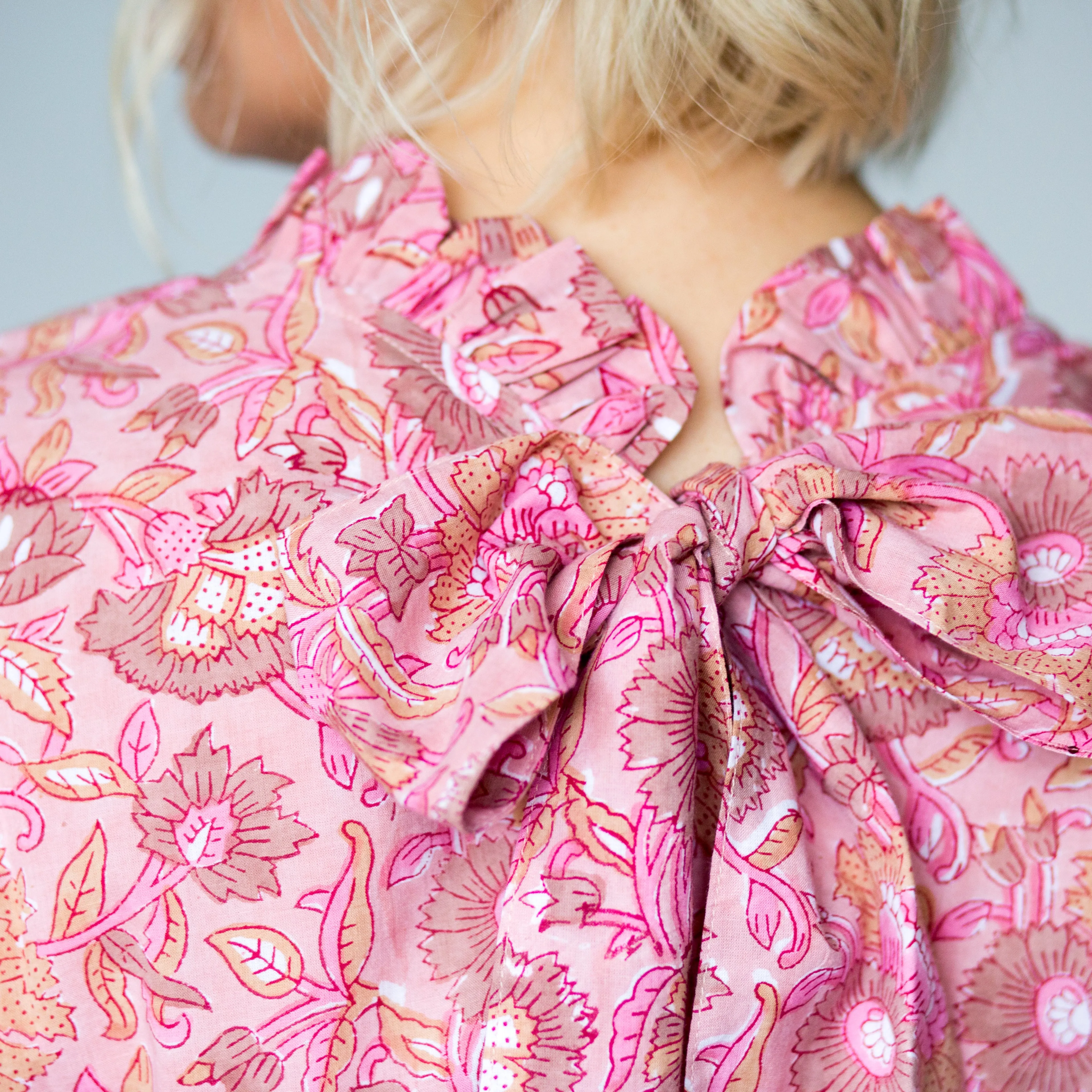 SALE Bow Collar Blouse - Soft Pink