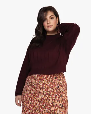 Savannah Ribbed Sweater | Burgundy