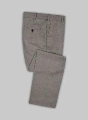 Scabal Tornado Herringbone Brown Wool Pants