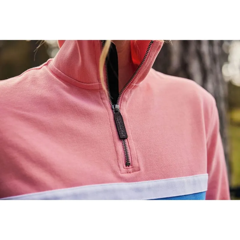 Schoffel Exeter Heritage 1/4 Zip Jumper - Flamingo