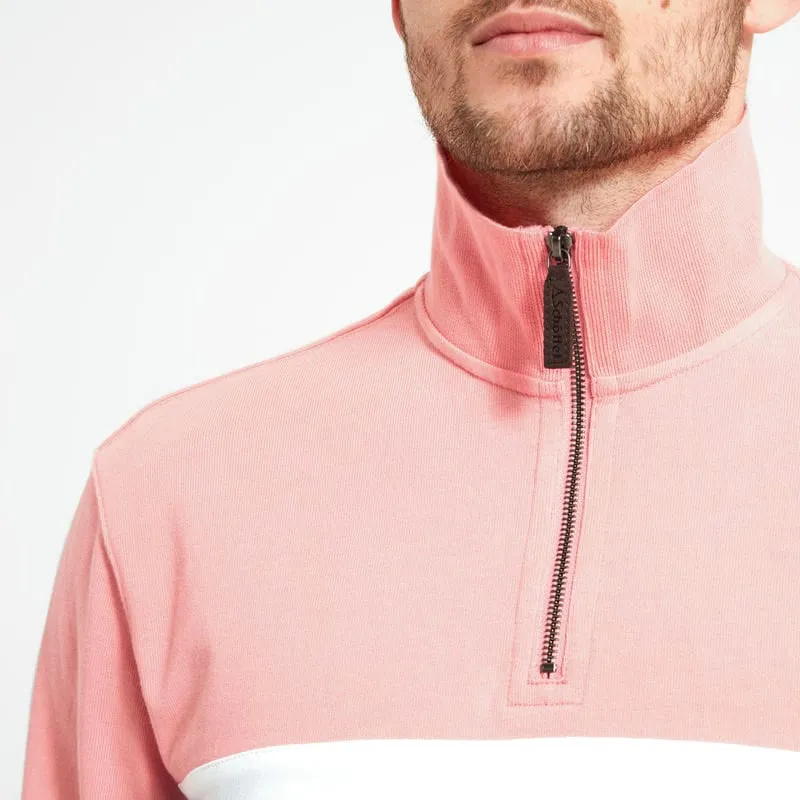 Schoffel Exeter Heritage 1/4 Zip Jumper - Flamingo
