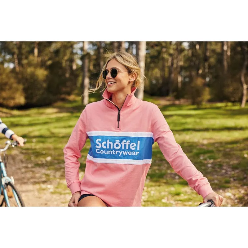 Schoffel Exeter Heritage 1/4 Zip Jumper - Flamingo