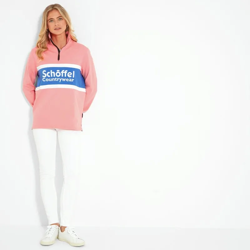 Schoffel Exeter Heritage 1/4 Zip Jumper - Flamingo