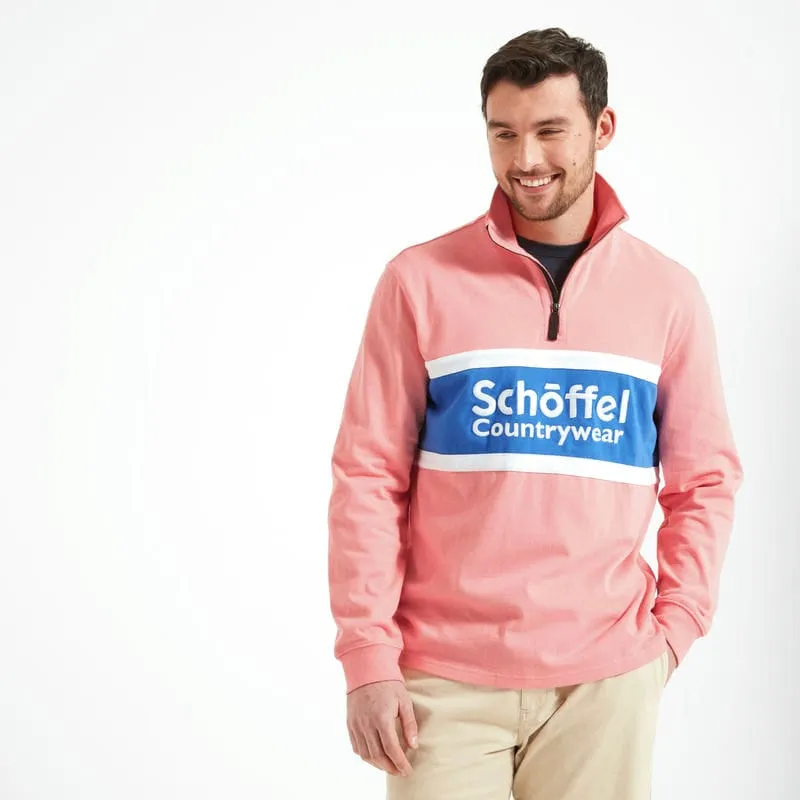 Schoffel Exeter Heritage 1/4 Zip Jumper - Flamingo