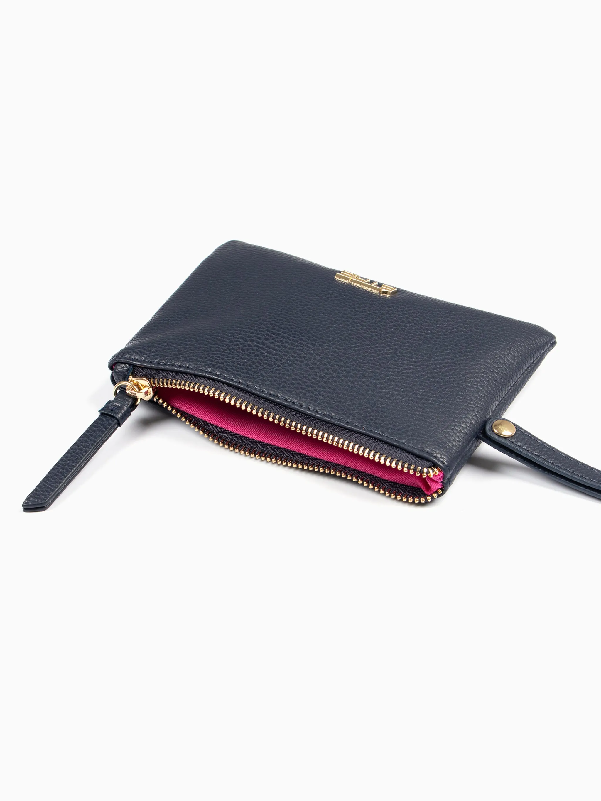 Scout Wristlet Purse - Navy Blue, Pebbled Faux Leather