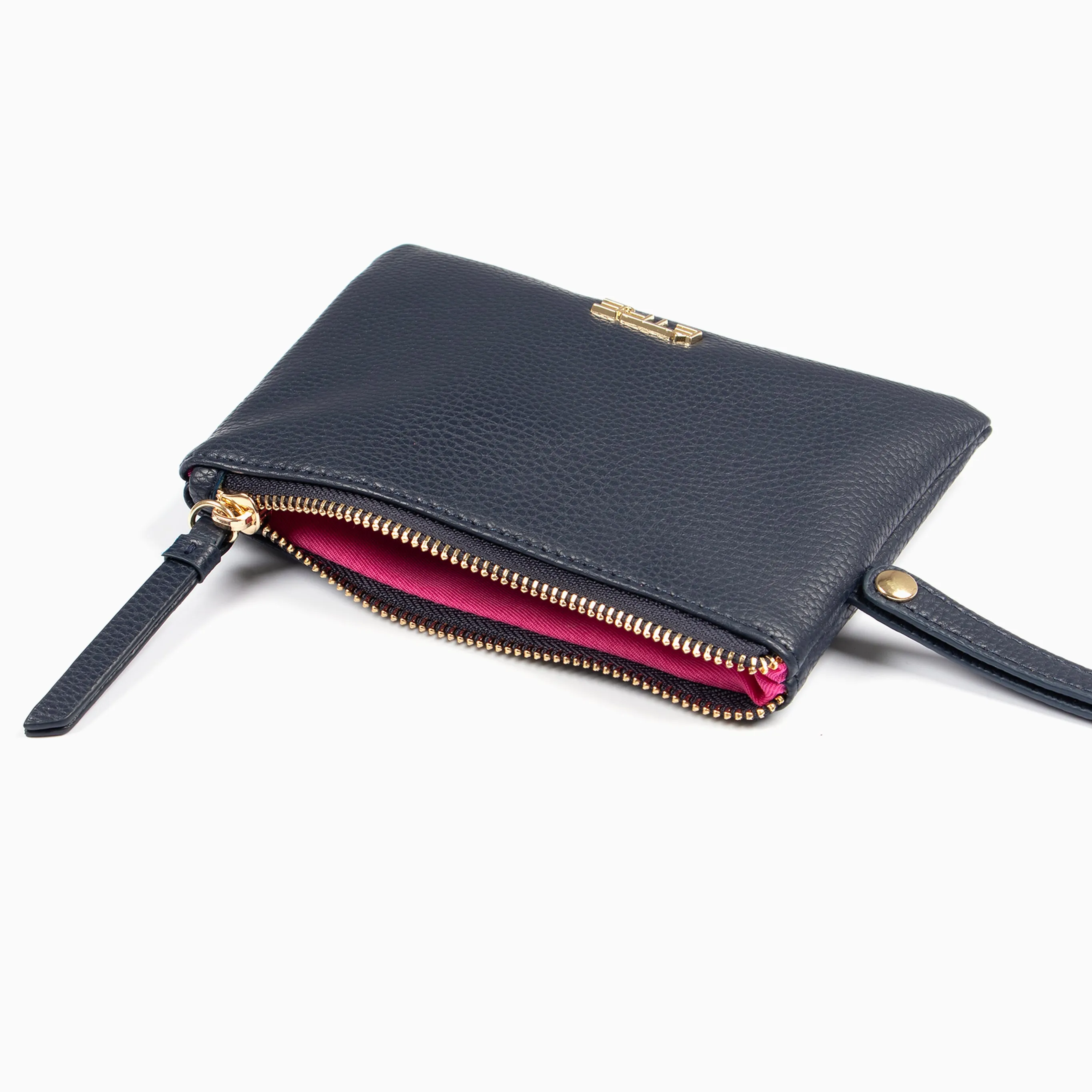 Scout Wristlet Purse - Navy Blue, Pebbled Faux Leather