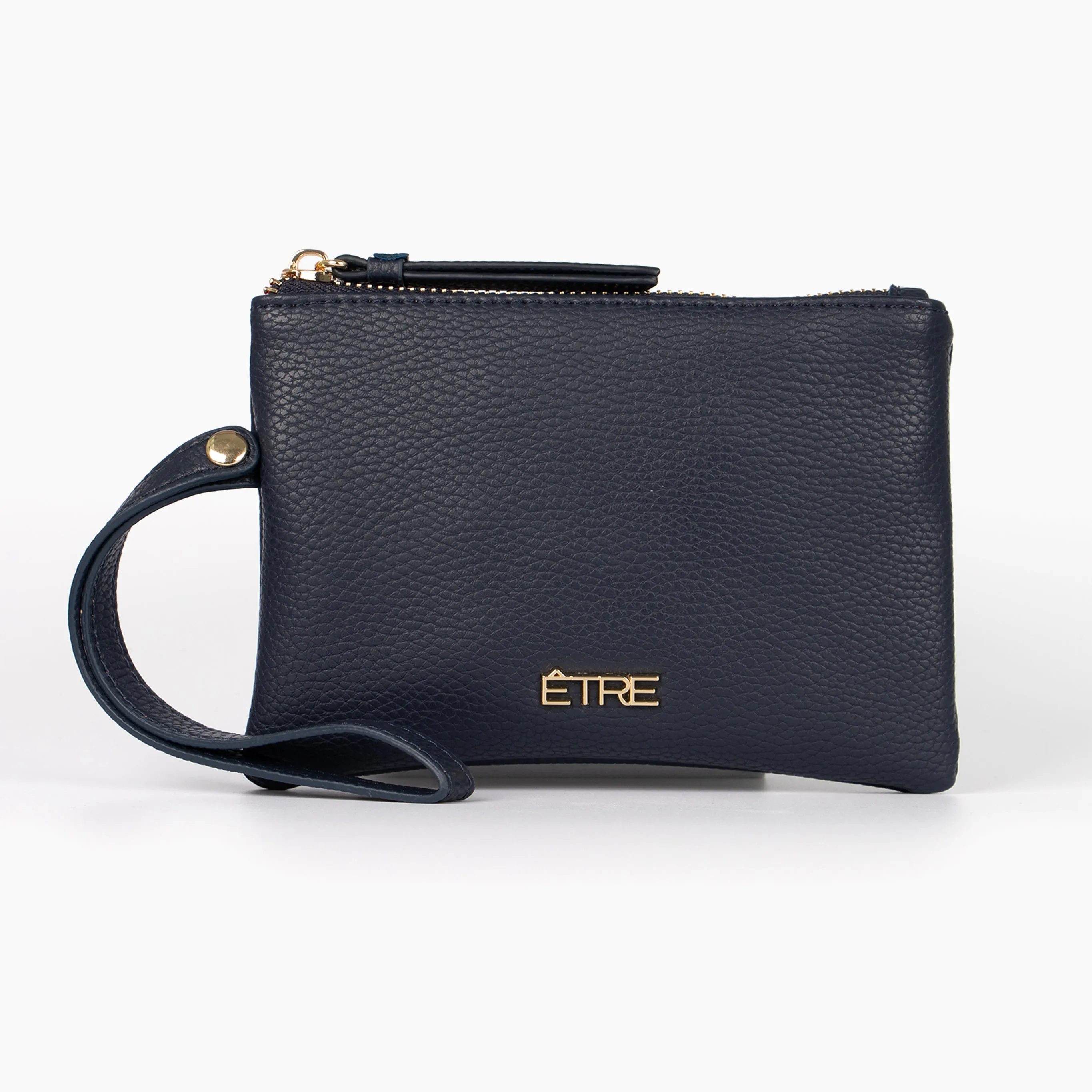 Scout Wristlet Purse - Navy Blue, Pebbled Faux Leather