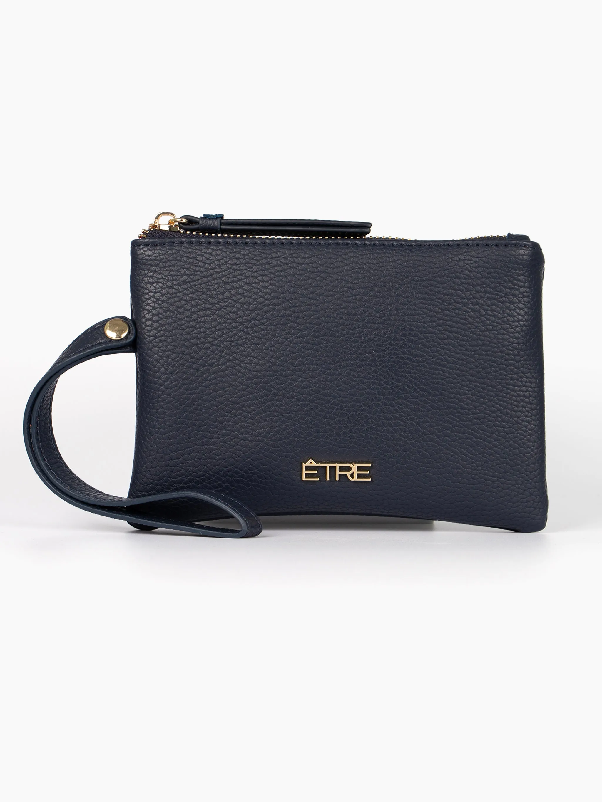 Scout Wristlet Purse - Navy Blue, Pebbled Faux Leather