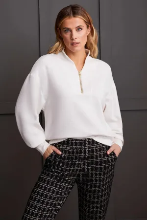 Scuba Dolman Top with Quarter Zip