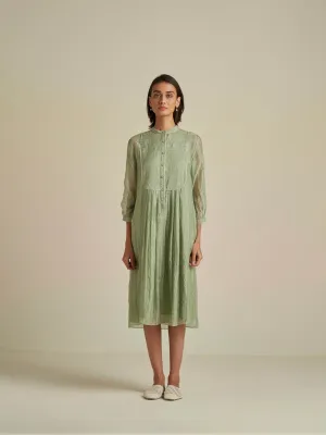 Seafoam Mandarin Collar Dress