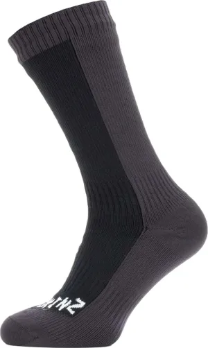 Sealskinz Waterproof Cold Weather Mid Length Sock Black/Grey | Buy Sealskinz Waterproof Cold Weather Mid Length Sock Black/Grey here | Outnorth