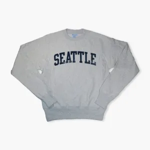 Seattle Silver Grey Reverse Weave Crewneck