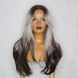 SELENE Grey Black Ombre Lace Front Wig