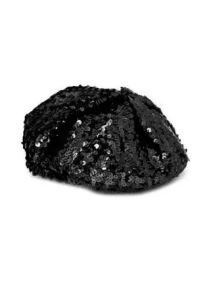 Sequin Beret - Black