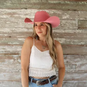 Serratelli Pink Wool Cowboy Hat