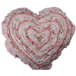 Shabby Chic Millie Frill Heart Cushion