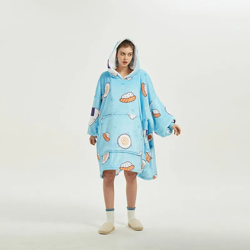 Shoppu Kawaii Snuddie Cloak Blanket Hoodie
