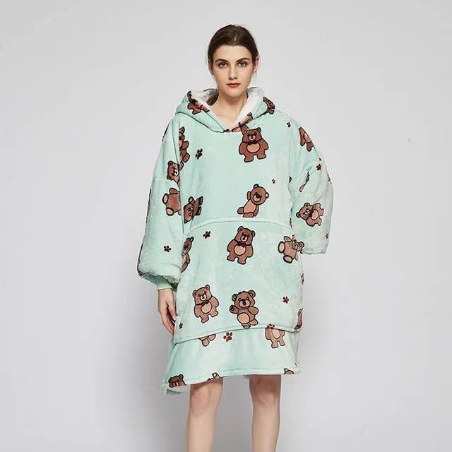 Shoppu Kawaii Snuddie Cloak Blanket Hoodie