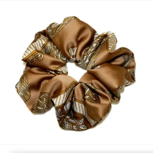 Siena Satin Medium Scrunchie | Tan
