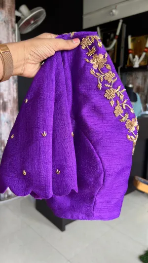 Silk blouse hand work design 1013