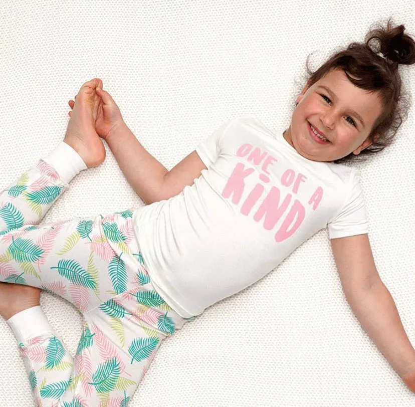 Silkberry Baby Bamboo Short Sleeve Pajama Set - Tropical Palm
