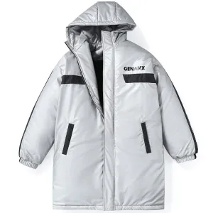 Silver Safari Style Long Padded Coat