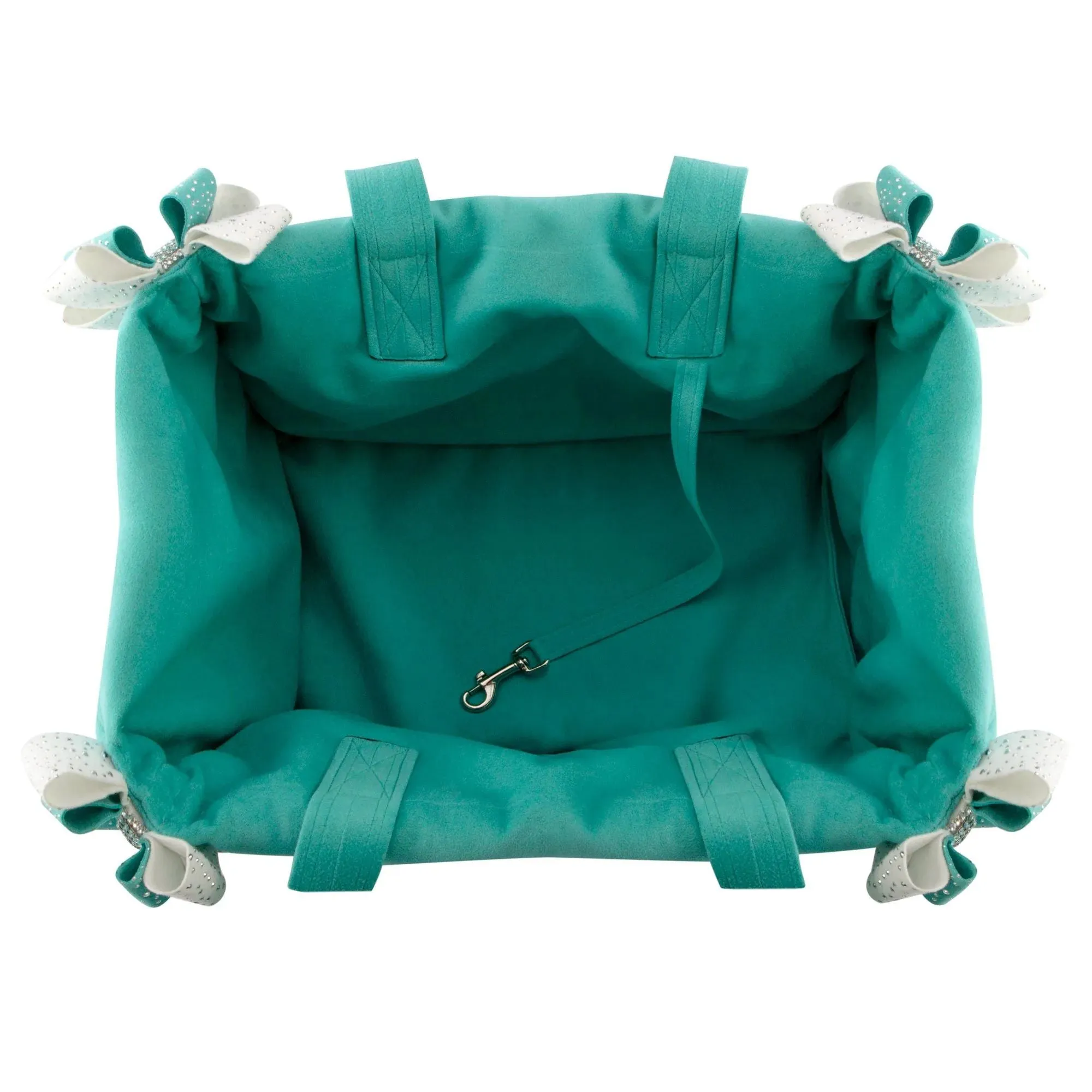 Silver Stardust Bimini Blue & White Double Nouveau Bow Luxury Dog Carrier