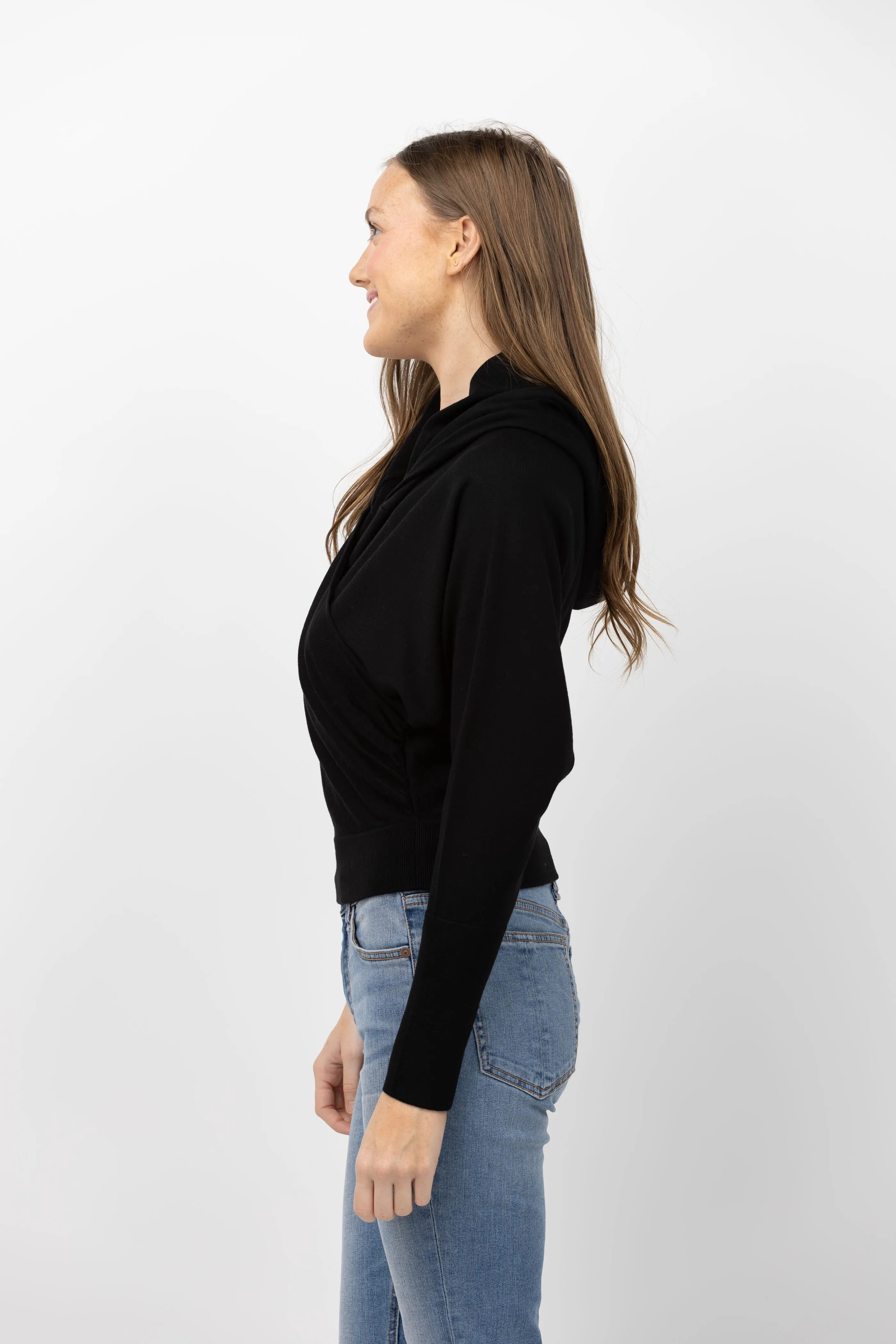Simkhai Riley Wrap Hoodie in Black