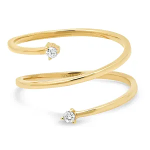 SIMPLE SPIRAL DIAMOND RING, GOLD