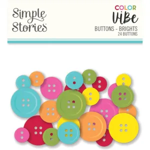 Simple Stories Colour Vibe - Buttons 24 pack - Brights*