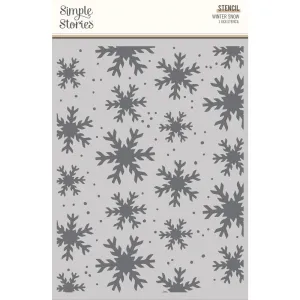 Simple Stories - Simple Vintage Winter Woods Stencil 6"x 8" - Winter Snow*
